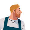 A cartoon illustration of a man with a beard and suspenders