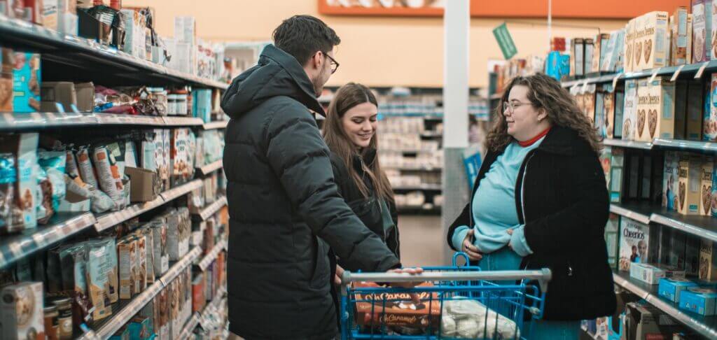 People in a grocery store.